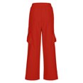 thumbnail image 5 of Timegard Cargo Pants for Women Elastic High Waist Solid Color Straight Leg Outdoor Pants with Pockets, 5 of 5