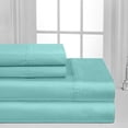 thumbnail image 2 of Oxford Collection 600 Thread Count Deep Pocket Egyptian Quality Cotton Solid Sheet Set (Twin Extra Long, Aqua), 2 of 3