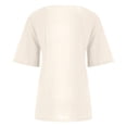 thumbnail image 5 of Timegard Cotton Linen Tops for Women Plus Size Round Neck Button Tunic Tops Casual Lightweight Blouse, 5 of 5