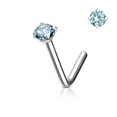 thumbnail image 3 of Clou d'Anneau Nasal en Forme de L en Acier Chirurgical Vis Perçage 3 mm Ensemble Gemme CZ 20 g 18 g 6 mm, 3 of 10