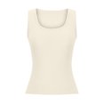 thumbnail image 4 of AherBiu Ribbed Tank Tops for Women Summer Casual Ribbed Knitted Camis Slim Fitted Sleeveless Round Neck Tops, 4 of 6