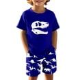 thumbnail image 2 of Kid Boy Outfit Set Summer Clothes Pullover Dinosaur T Shirts + Shorts Set Boys 5T Clothes, 2 of 3