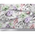thumbnail image 3 of Soimoi Polyester Crepe Fabric Leaves & Anemone Flower Fabric Prints by Yard 42 Inch Wide, 3 of 3