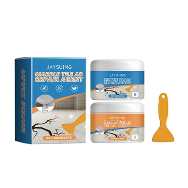 Trousse de Réparation pour Carreaux et Glaçure en Céramique - Remplissage Époxy pour Éclats, Fissures et Nids de Poule dans la Salle de Bain, le Plancher, la Toilette et l'Évier, Restauration à Couleurs Assorties