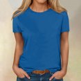 thumbnail image 2 of Timegard T-Shirts d'Été pour Femmes à Col Rond, Manches Courtes, Confortables, Basiques, Décontractés, Amples, Blouses, 2 of 5