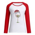 thumbnail image 4 of HKEJIAOI Haut à Manches Longues pour Femmes à Col Rond de Noël avec Imprimé de Verre de Vin Mode Femmes Mode, 4 of 6