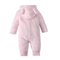 thumbnail image 4 of YOPTOP Clearance Items All !Teddy Bear Onesie Baby  Snowsuit Plush Cute Winter Coat Warm Hooded Footie Fleece Jumpsuit Rompers For  Girls Boys,pink,6-12months, 4 of 9