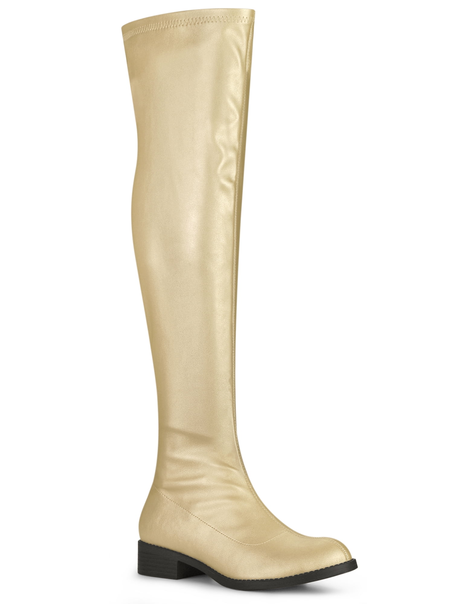 Bottes Hautes à Talons Carrés et Bout Rond pour Femmes de Unique Bargains