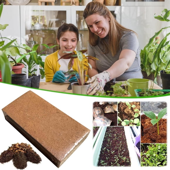 Coconut Coir Brick Nutrient | Compressed Substrate for Flowering Vegetables Succulents | Natural Organic Soil Expander | Water Retaining Breathable Cultivation Medium | 5-7L Expansion | 1