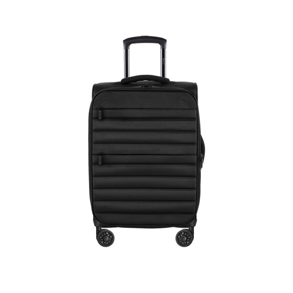 iFLY Fibertech Valise cabine souple 20 po avec roulettes pivotantes, valise de voyage légère, noir