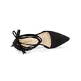 thumbnail image 4 of BLISSFUL STEP Women Pointed Toe Block Heels Lace Up Pumps Black 8, 4 of 8