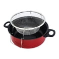 thumbnail image 1 of QualitChoice Restaurant Deep Fry Pot, Nonstick, 26cm, Stainless Steel, with Mesh Basket, 1 of 6