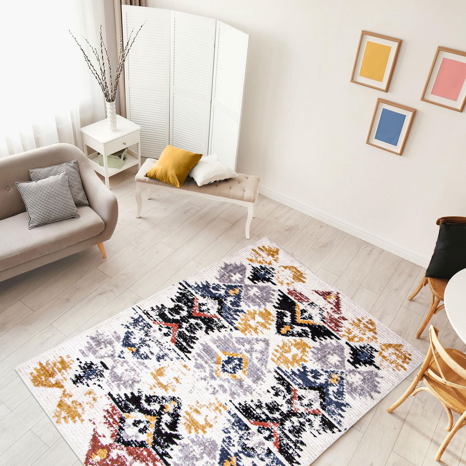 ECARPET Modern Geometric Indoor Area Rug, Super Soft & Plush Kashkuli Collection