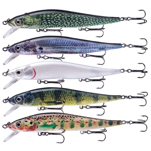 Leurres de Pêche Durs, Appâts Minnow Coulants avec Yeux Articulés 3D Haute Résolution Détails Corporels 12cm 13.3g Leurres Jerk Artificiels pour la Pêche au Bar