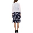 thumbnail image 3 of INSPIRE CHIC Robe et Veste pour Femme Ensembles 2 Pcs Robe Sans Manches en Mousseline à Fleurs et Veste à Panneaux Contrastants TG Bleu, 3 of 6