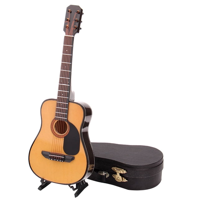 KAKOWELY Guitar Model 1PC Mini Guitar Decoration Musical Instrument Model Lifelike Guitar Prop Household Decoration Teaching Aid 10cm3.94"X1.57"X0.39"