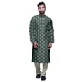 thumbnail image 1 of Atasi Kurta Décontracté Imprimé à Col Chinois avec Churidar Kurta Chemise pour Homme, 1 of 1