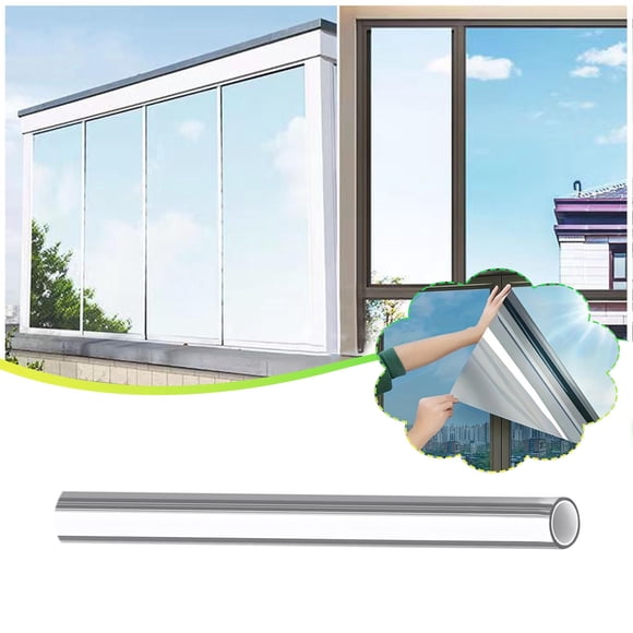 Wuztai One Way Window Film, Sun Blocking Reflective Privacy Window Film, Heat Control UV Protection Static Cling No Glue Window Tint for Home Office Car