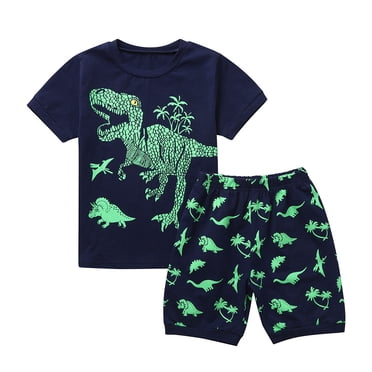 Pyjamas de Noël pour Garçons Tout-Petits, Bébés Garçons, Imprimé Dinosaure, Hauts, Shorts, Pantalons, Ensemble de Pyjamas de Nuit
