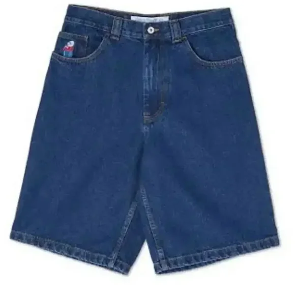 shorts en denim Harajuku Y2K Polar Big Boy hip-hop Personnages de Dessin Animé Brodés shorts en denim Amples pour Hommes et Femmes Mode Urbaine
