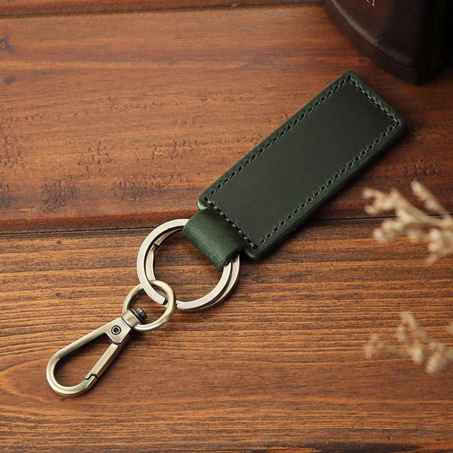 Leather Retro Cowhide Keychain Metal Lobster Clasp Pendant Fashion Personalized Anti-lost Car Keyring Keyholder wholesale
