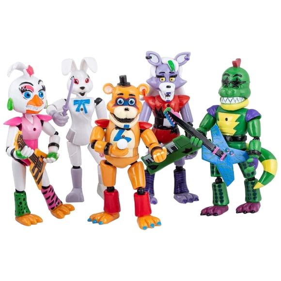 Five Nights at Freddy's FNAF-6" Articulated Action Figure Toy,Five Nights at Freddy's Toy,FNAF-Security Breach Series Action Figure Nightmares Bonnie,Action Figure for Boys Girls Ages 3 +,5PCS