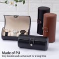 thumbnail image 3 of Watch Roll Case PU Leather Bracelet Display Storage Pocket Jewelry Hand Chain Protection Show Organizer Box Men Women Strip Black, 3 of 9