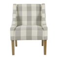 thumbnail image 3 of HomePop Modern Swoop Arm Accent Chair, Gray Plaid, 3 of 5