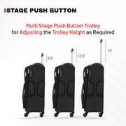 Emblem Falcon 20''/24''/28'' Set of 3-Piece Softside Spinner Luggage Set, 1200D Lightweight with 360 Degree Wheels, and Expandable Trolley Bag, Black