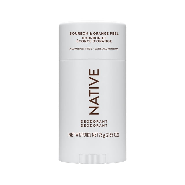 Native Aluminum Free Deodorant For Men, 72 Hour Solid Deodorant Stick, Bourbon & Orange Peel, 75 g
