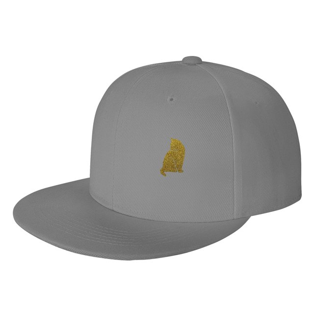 ZICANCN Golden Cat Pattern Baseball Caps, Trucker Hats for Men And Women, Adjustable Breathable Flat Caps, Gray