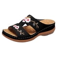 thumbnail image 1 of Orthopedic Slides Sandals for Women with Arch Support Comfortable Embroidered Flower Platform Wedge Sandals, 1 of 3