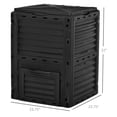 thumbnail image 3 of Outsunny Garden Compost Bin Large Outdoor Compost Container 80 Gallon Fast Creation of Fertile Soil Aerating Compost Box, Easy Assembly, Black, 3 of 10