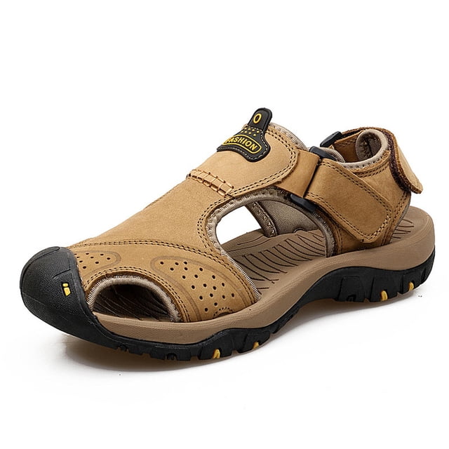 Outdoor Mens Leather Non-slip Anti-kick And Anti-collision Beach Sandals