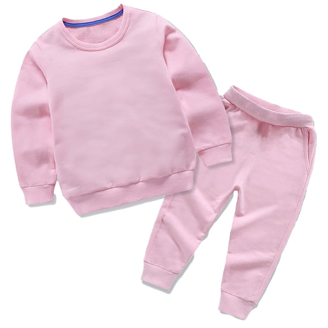 Sunnyoo Little Boys Outfits Solid Color Long Sleeve Pullover Sweatshirt Pants 2Pcs Clothes Set, Sizes 4-5Y