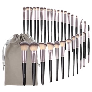 30 Pcs Brosses de maquillage, Brosse professionnelle de maquillage pour les femmes,Fondation d'outils de fabrication,Poudre,Blush,Blending & Eyeshadow