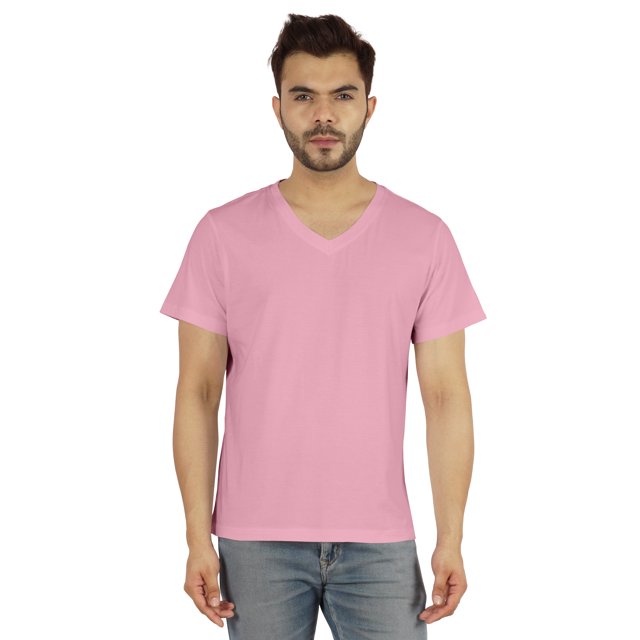 Inkmeso T-Shirt de Base à Col en V pour Homme, Manches Courtes, Uni, Coupe Régulière, en Coton