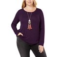 thumbnail image 4 of INC T-Shirt de Base Côtelé pour Femmes, Violet, Grande Taille, 3X, 4 of 5