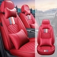 thumbnail image 4 of Maidao Car Seat Covers Leather Set for BMW for X4 2014-Present 5 Seats Front Rear Cushion Protector with Headrest Red, 4 of 7