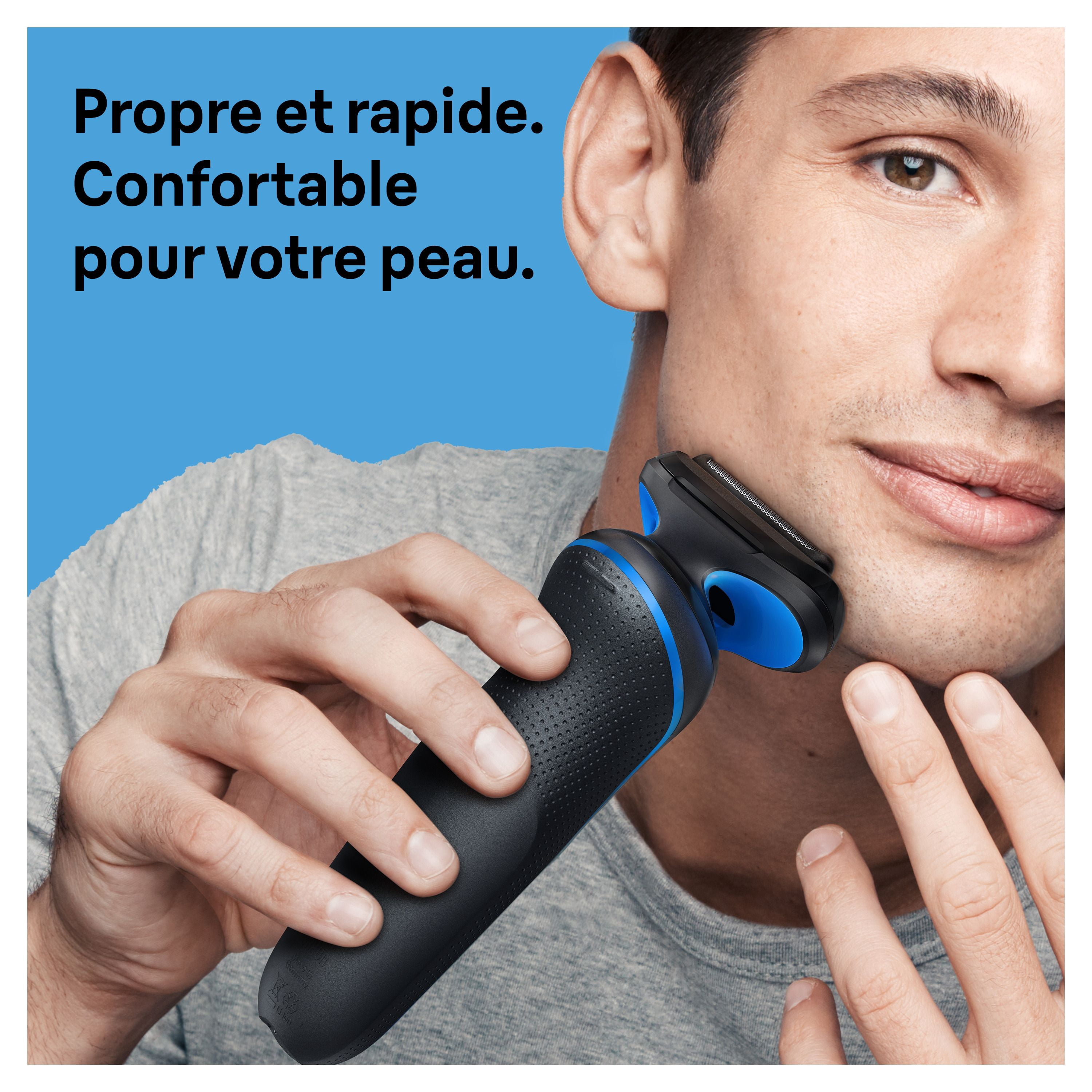 Braun Electric Shaver for Men, Series 5 5118s, Wet & Dry Shave, Turbo Shaving Mode, Foil Shaver, Engineered in Germany, Li-Ion battery up to 50 min, with Precision Trimmer, Blue