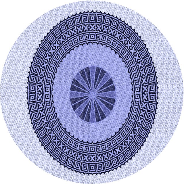 Ahgly Tapis Rond Lavable en Machine Intérieur Transitionnel Bleu Céleste, 7 Pieds Rond