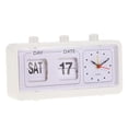 thumbnail image 1 of yuksok Horloge Rétro de Table à Retour Automatique Sans Tic-Tac Horloge Calendrier avec Affichage Jour Date Blanc B Blanc, 1 of 9
