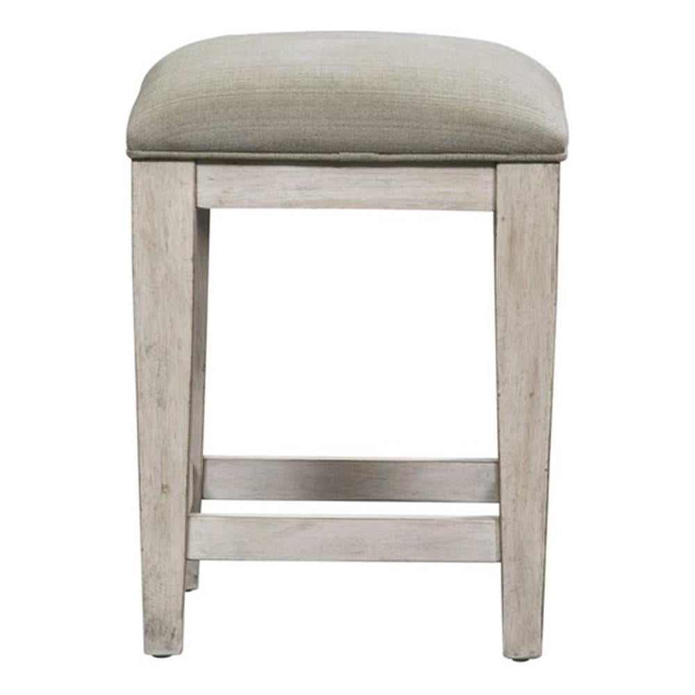Heartland Off White Wood Upholstered Console Stool