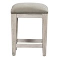 thumbnail image 1 of Heartland Off White Wood Upholstered Console Stool, 1 of 5