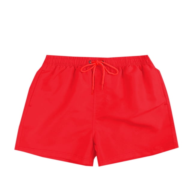 Mens Shorts, Mens Casual Surfing Solid Color Drawstring Elastic Quick-dry Beach Shorts