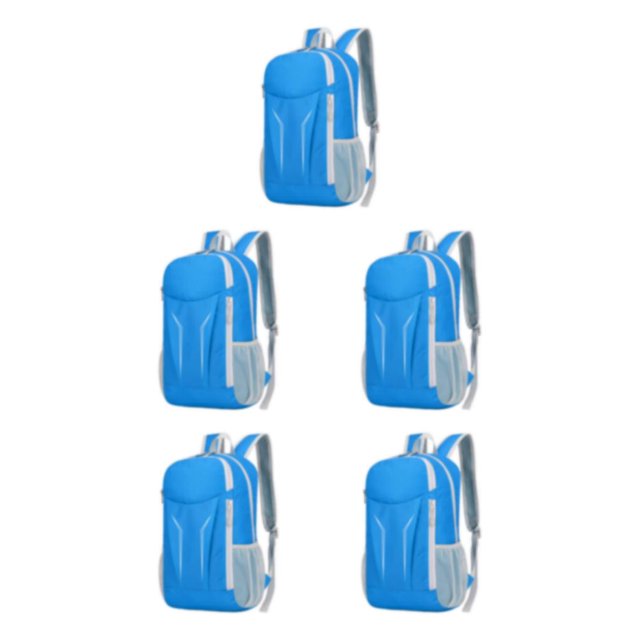 kurtrusly 1/2/3/5 Nylon Waterproof And Durable Camping Hiking Backpack For Convenient Travel Making Easy To Fold BLUE 5PCS