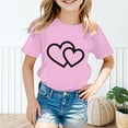 thumbnail image 2 of LUOGENLI T-Shirt pour Filles Enfant Filles Mignon Graphique Col Rond Manches Courtes Tee Été Décontracté T-Shirt Longues Chemises pour Filles Coton 1-2 Ans, 2 of 5