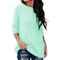 thumbnail image 2 of Innerwin Tricot Tops Manches Longues Femmes Pull-Over Col Rond Blouse de Tunique en Vrac Vert XXXS, 2 of 7