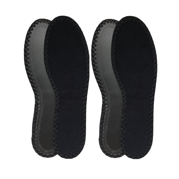 HappyStep® 2-Pair Cotton Terry Cloth Barefoot Insoles, Washable and Reusable (Color: Black) Sizes are different for men and women