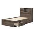 thumbnail image 2 of South Shore Ulysses Twin Storage Bed and Bookcase Headboard Set, in Fall Oak, 2 of 12